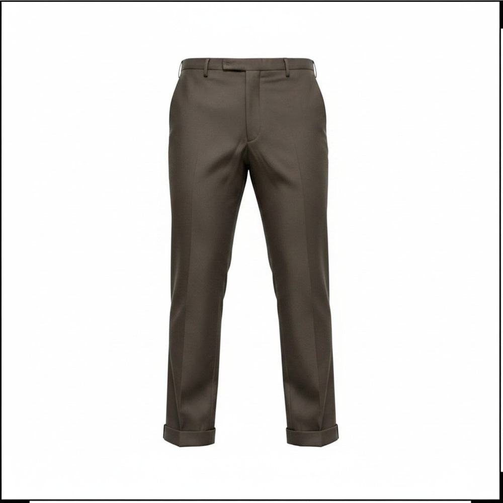 Ben Silver Dress Pants Mens 38 Brown Wool E.Thomas Superfine Italian Trousers